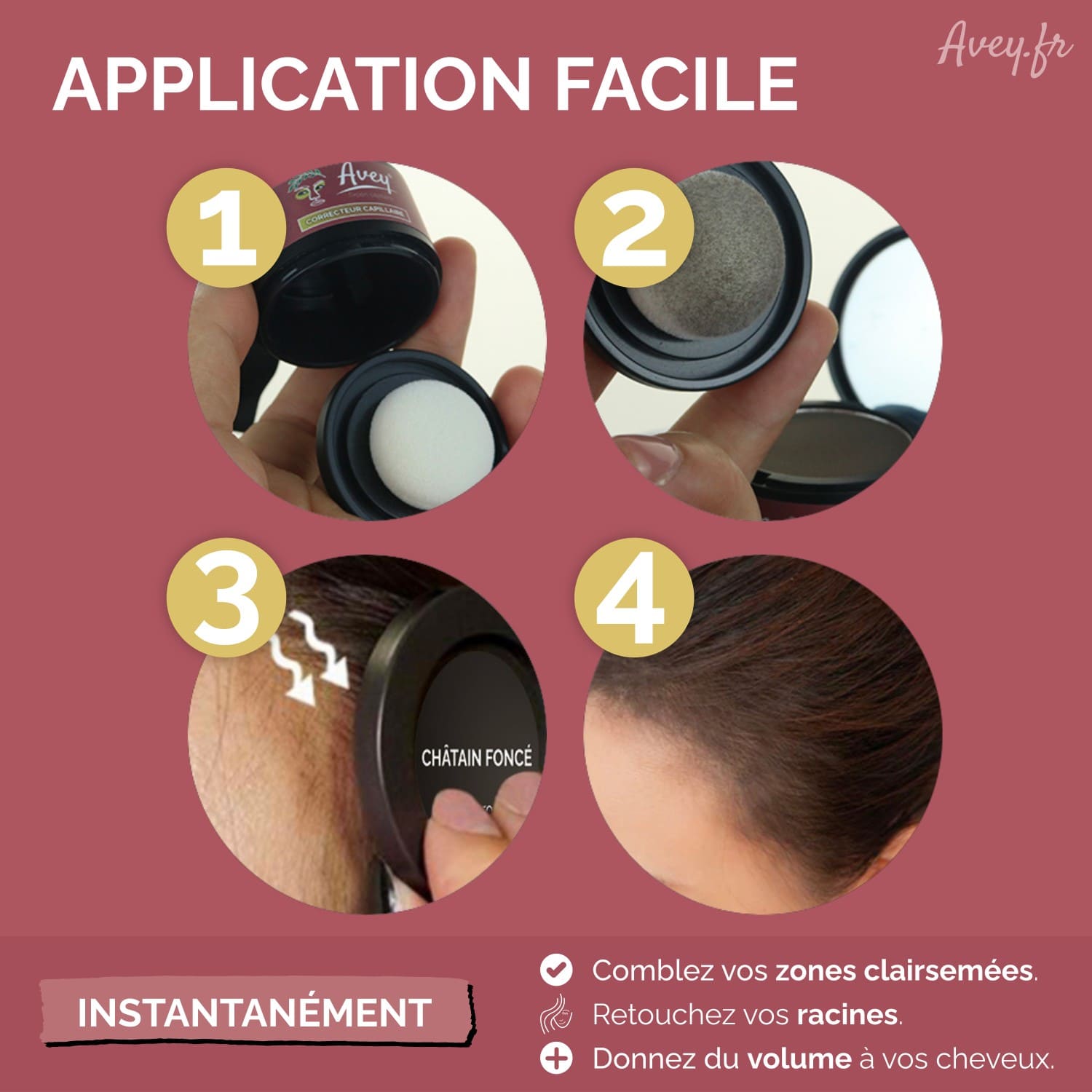 Correcteur capillaire cheveux clairsemes alopecie Avey