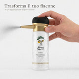 Applicatore di precisione avvitato su un flacone di fibre per capelli Avey