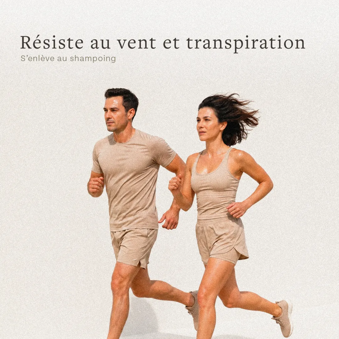 Poudre densifiante cheveux résistante transpiration sport tenue longue durée