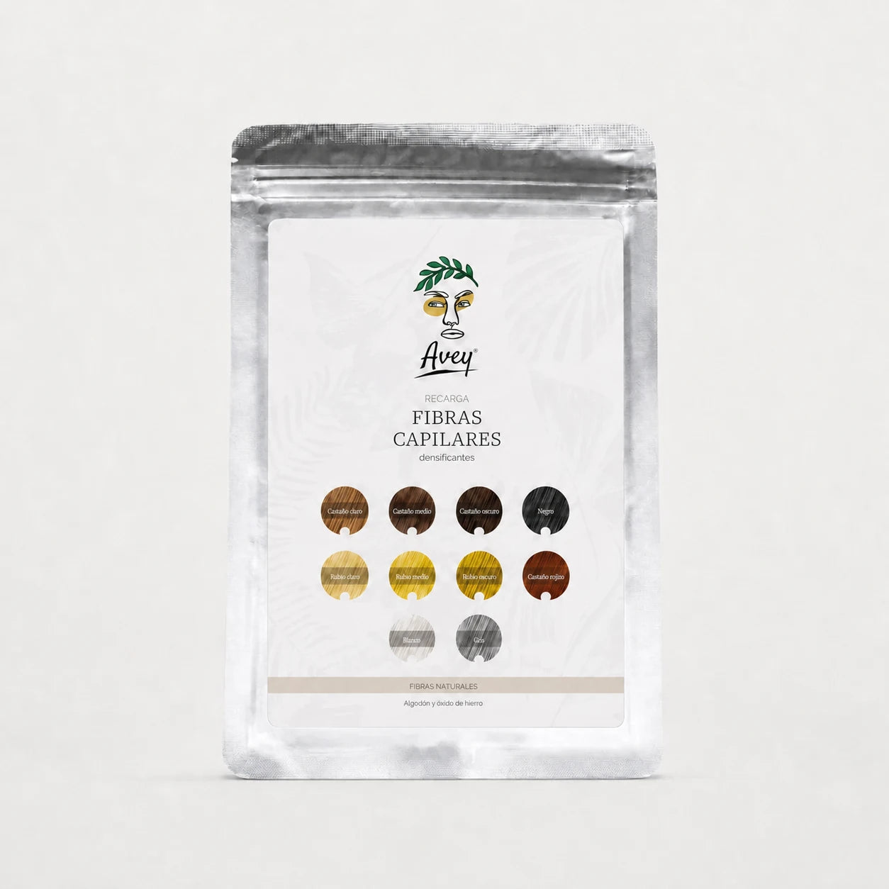 Recarga de fibras capilares Avey disponible en 10 tonos