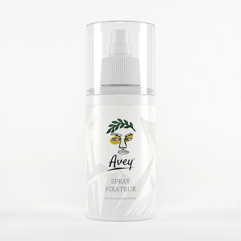 Spray fixateur pour la poudre densifiante pour cheveux Avey.